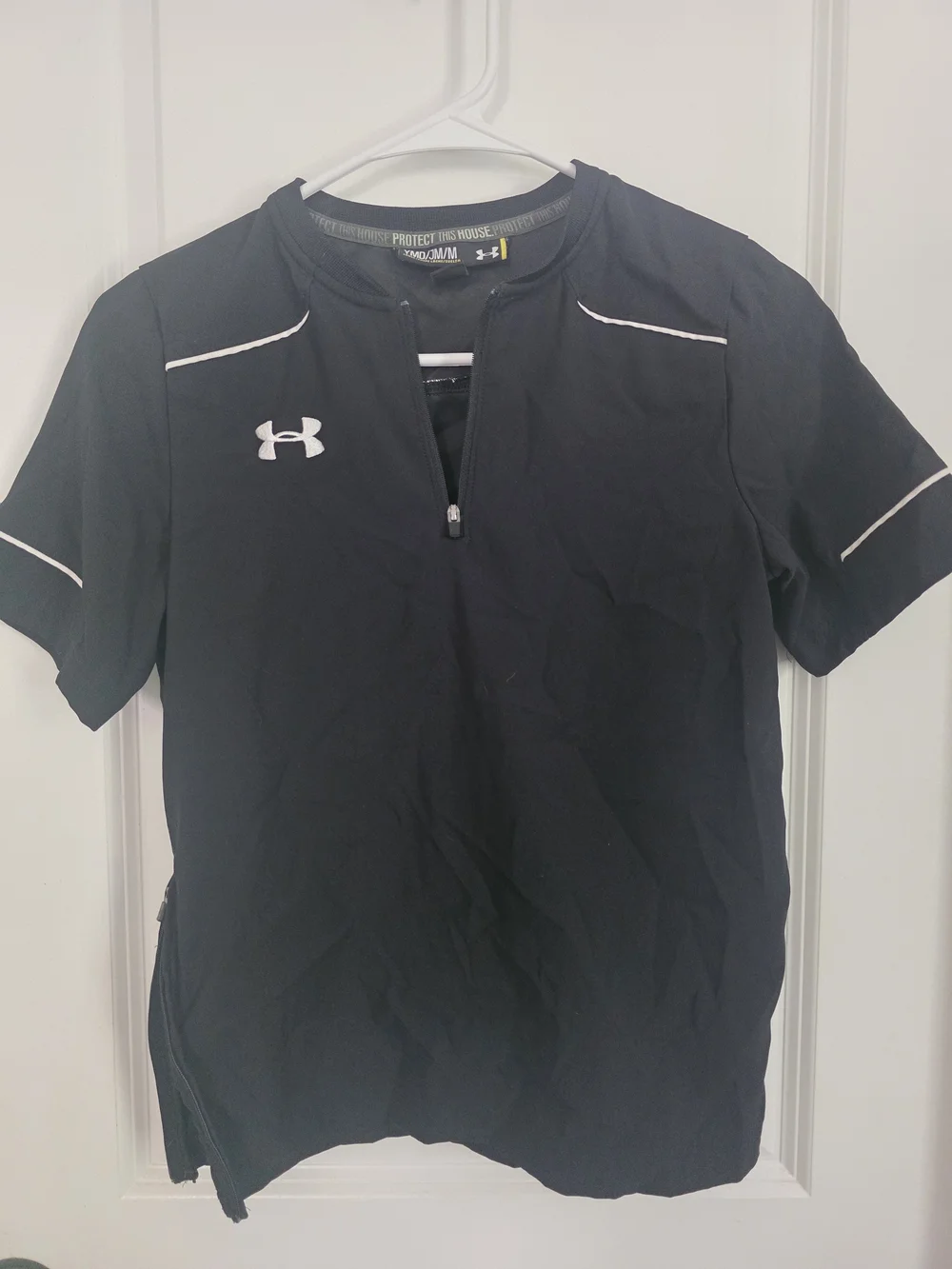 Under Armour Black Short-Sleeve 1/4 Zip Athletic Polo